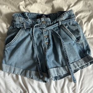 Hollister Light Blue Jean Shorts with Belt